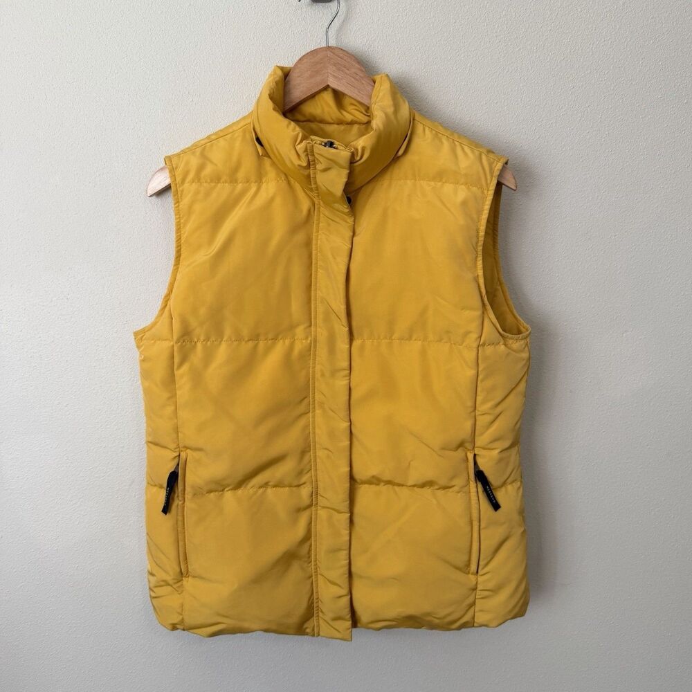 Weekend Max Mara Reversible Puffer Vest  Womens 10 Yellow Designer Gilet Luxury